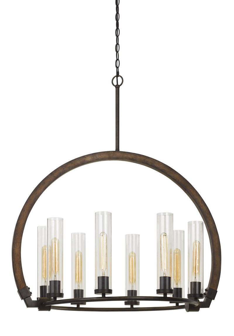 Cal Lighting FX-3691-8 Eight Light Chandelier, Oak/Iron