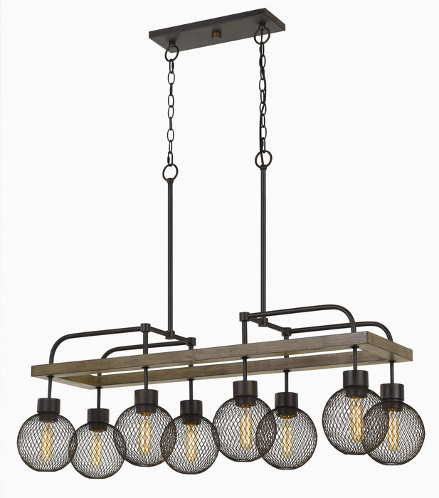 Cal Lighting FX-3695-8 Eight Light Chandelier, Pine/Iron