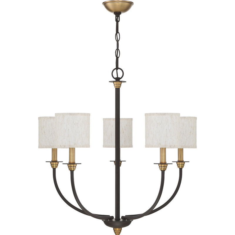 Quoizel ADY5005OZ Five Light Chandelier, Old Bronze
