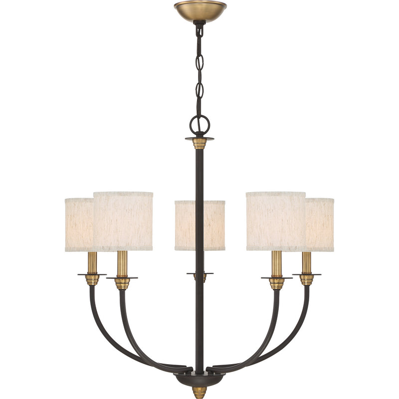 Quoizel ADY5005OZ Five Light Chandelier, Old Bronze