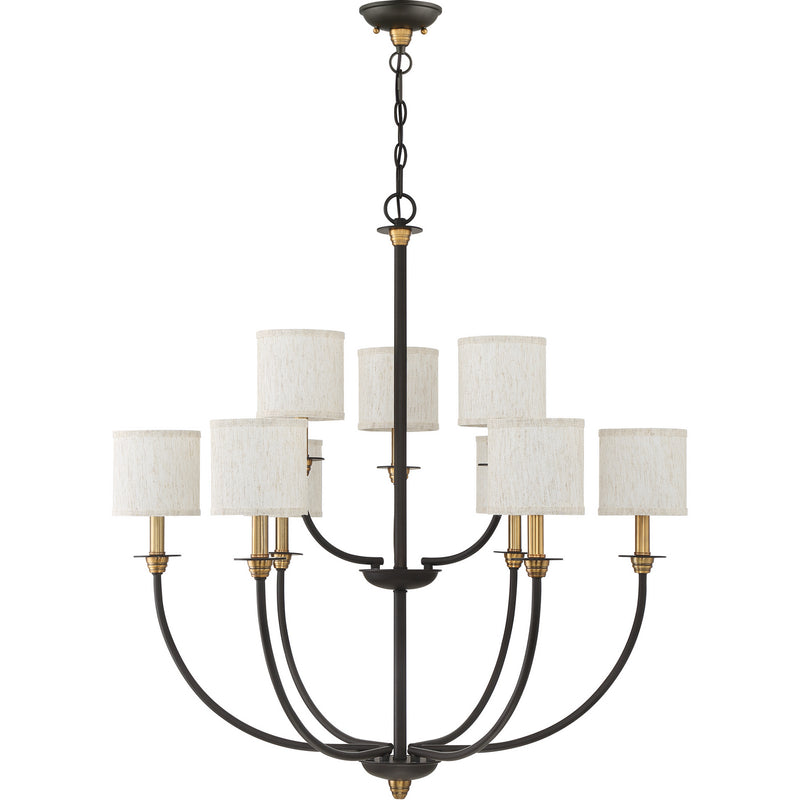 Quoizel ADY5009OZ Nine Light Chandelier, Old Bronze