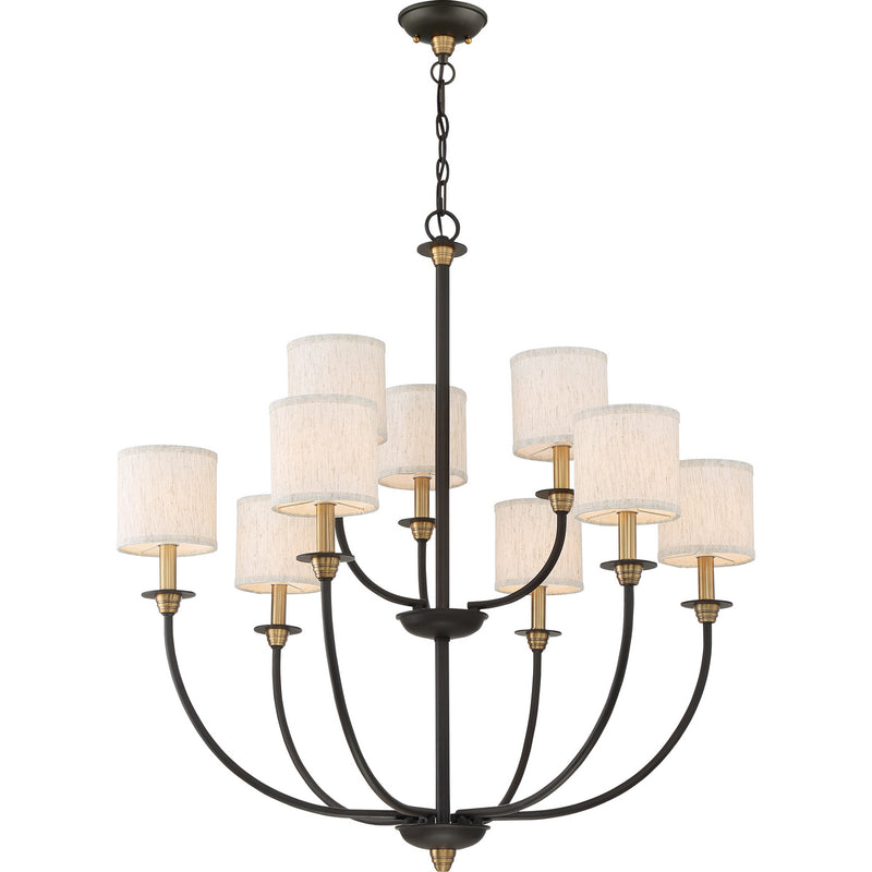 Quoizel ADY5009OZ Nine Light Chandelier, Old Bronze