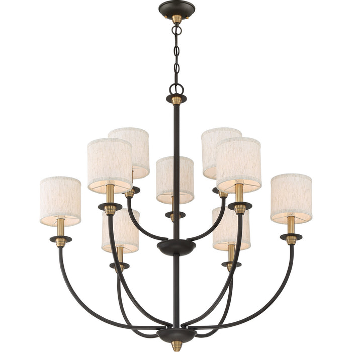 Quoizel ADY5009OZ Nine Light Chandelier, Old Bronze