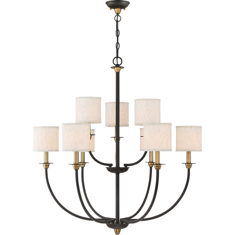 Quoizel ADY5009OZ Nine Light Chandelier, Old Bronze