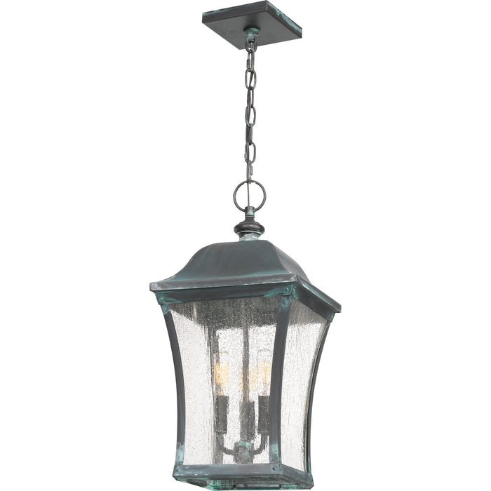 Quoizel BDS1910AGV Three Light Outdoor Hanging Lantern, Aged Verde