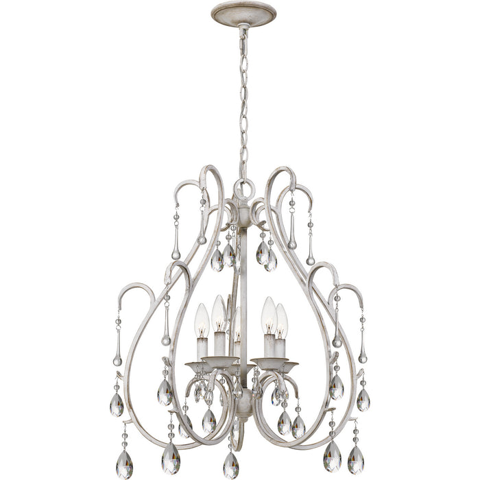 Quoizel BLC5005AWH Five Light Chandelier, Antique White