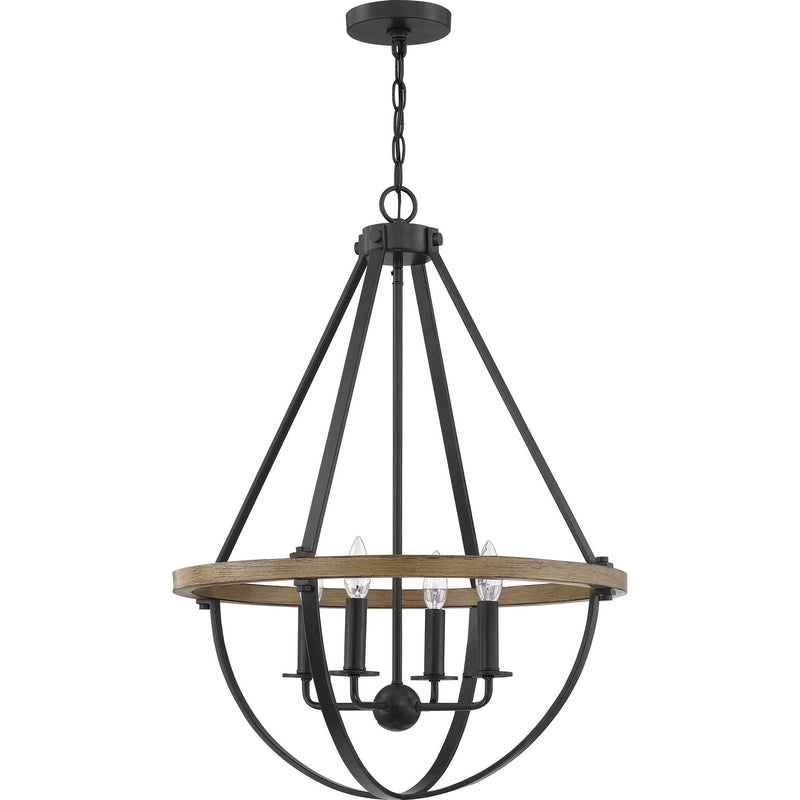 Quoizel BRL2823EK Four Light Pendant, Earth Black