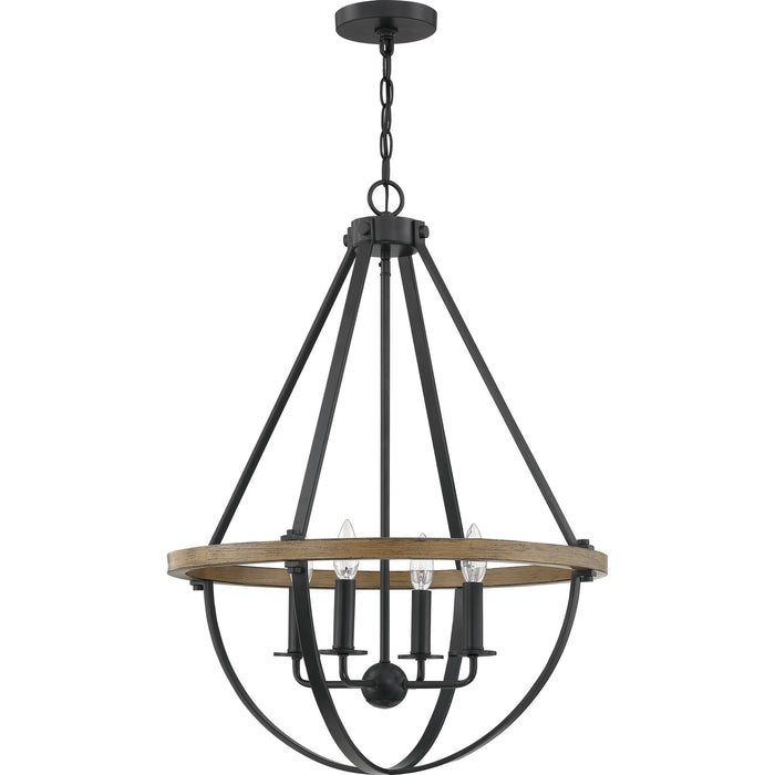 Quoizel BRL2823EK Four Light Pendant, Earth Black