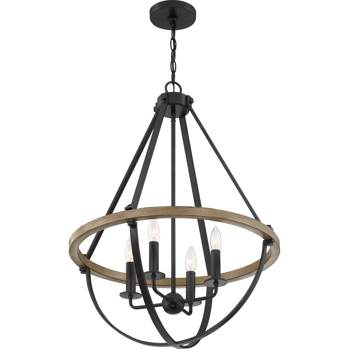 Quoizel BRL2823EK Four Light Pendant, Earth Black