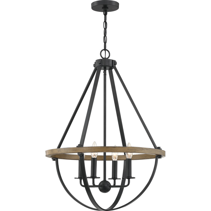 Quoizel BRL2823EK Four Light Pendant, Earth Black