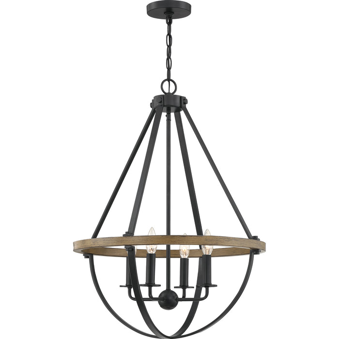 Quoizel BRL2823EK Four Light Pendant, Earth Black