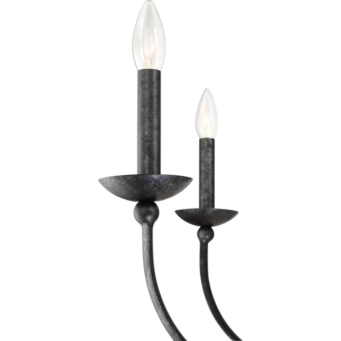 Quoizel CLL638OK Six Light Island Chandelier, Old Black Finish