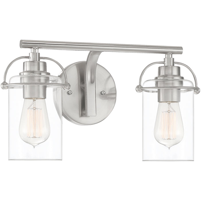 Quoizel EMR8602BN Two Light Bath Fixture, Brushed Nickel