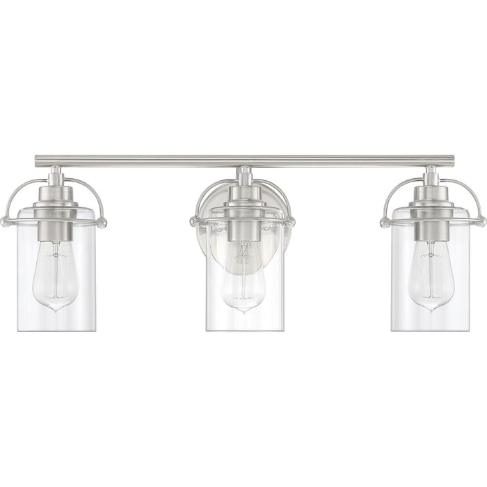 Quoizel EMR8603BN Three Light Bath Fixture, Brushed Nickel