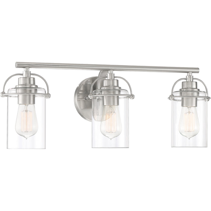 Quoizel EMR8603BN Three Light Bath Fixture, Brushed Nickel