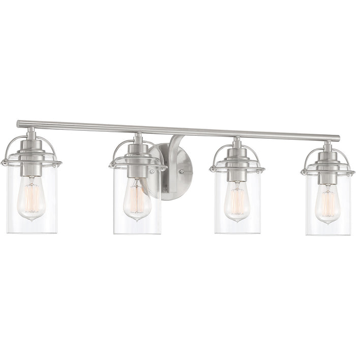 Quoizel EMR8604BN Four Light Bath Fixture, Brushed Nickel