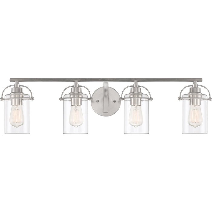 Quoizel EMR8604BN Four Light Bath Fixture, Brushed Nickel