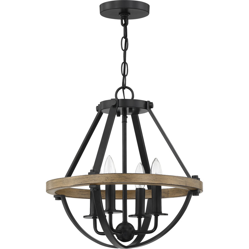 Quoizel BRL1716EK Four Light Semi-Flush Mount, Earth Black