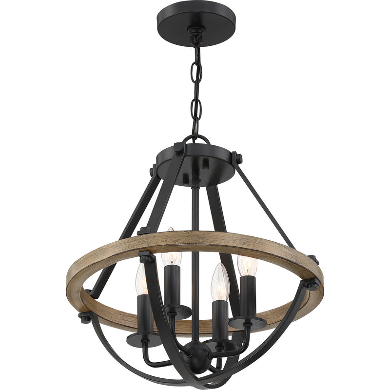 Quoizel BRL1716EK Four Light Semi-Flush Mount, Earth Black