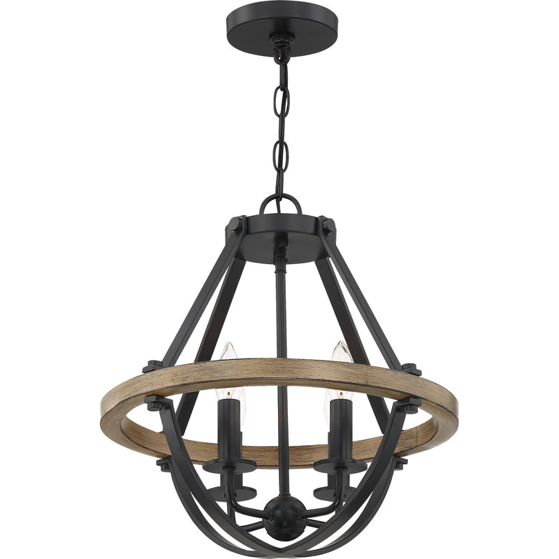 Quoizel BRL1716EK Four Light Semi-Flush Mount, Earth Black
