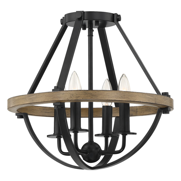 Quoizel BRL1716EK Four Light Semi-Flush Mount, Earth Black