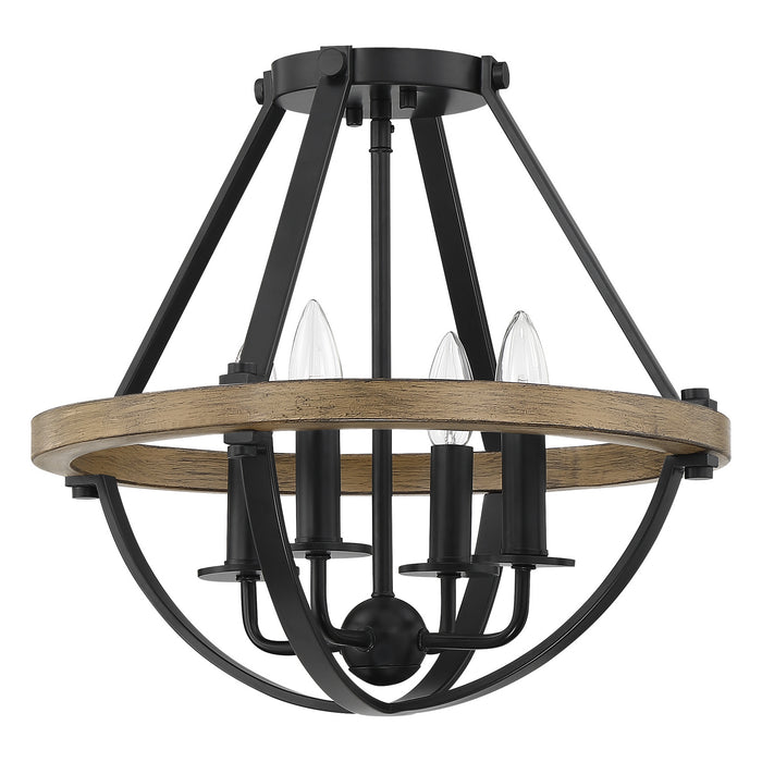 Quoizel BRL1716EK Four Light Semi-Flush Mount, Earth Black