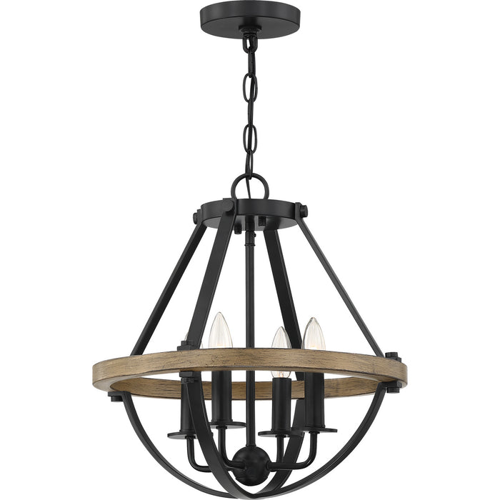 Quoizel BRL1716EK Four Light Semi-Flush Mount, Earth Black