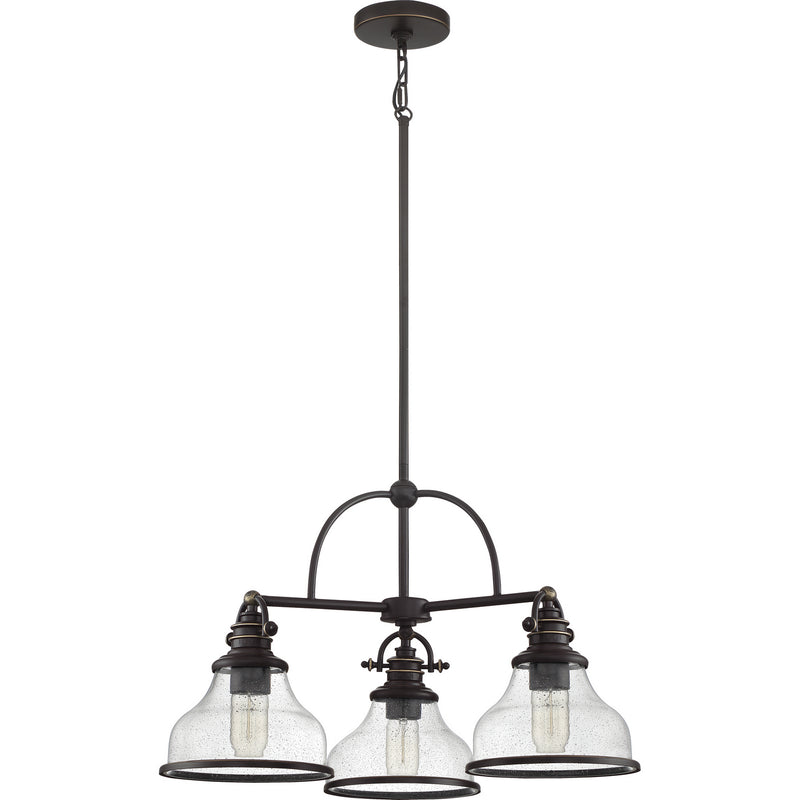 Quoizel GRTS5103PN Three Light Chandelier, Palladian Bronze