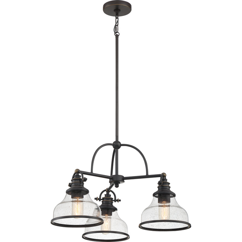 Quoizel GRTS5103PN Three Light Chandelier, Palladian Bronze