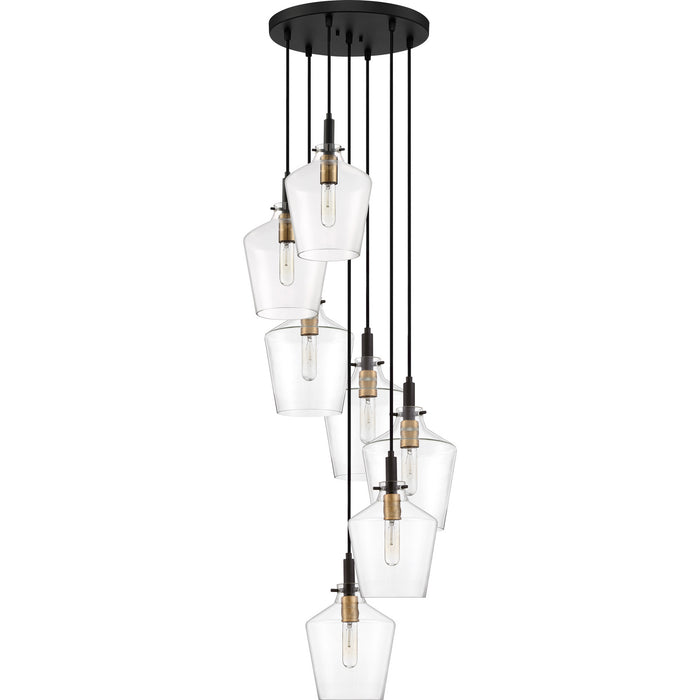 Quoizel JUN2707EK Seven Light Pendant, Earth Black