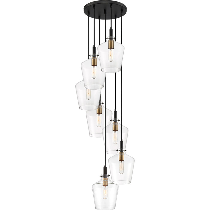 Quoizel JUN2707EK Seven Light Pendant, Earth Black
