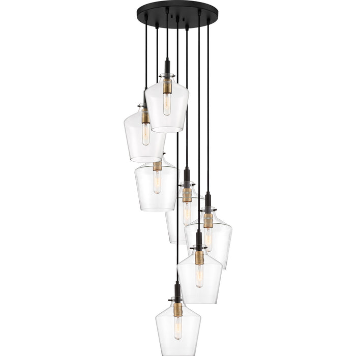 Quoizel JUN2707EK Seven Light Pendant, Earth Black