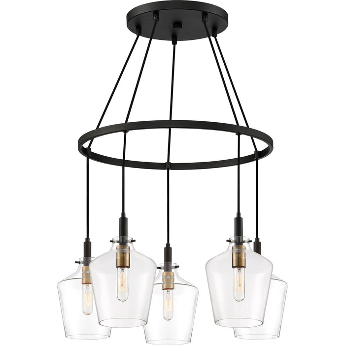 Quoizel JUN5005EK Five Light Chandelier, Earth Black