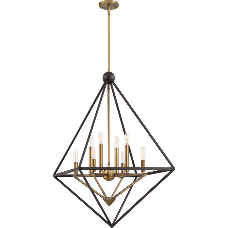 Quoizel LVR5208WT Eight Light Foyer Pendant, Western Bronze