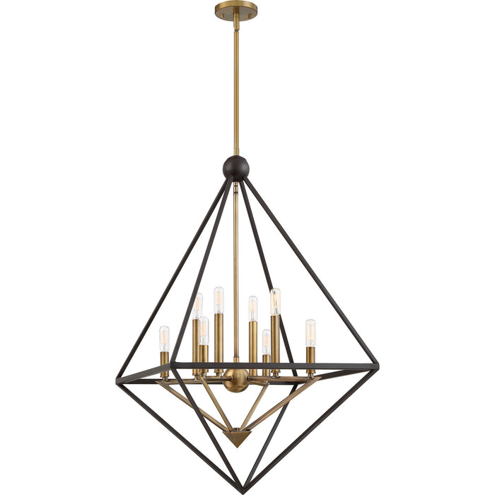 Quoizel LVR5208WT Eight Light Foyer Pendant, Western Bronze