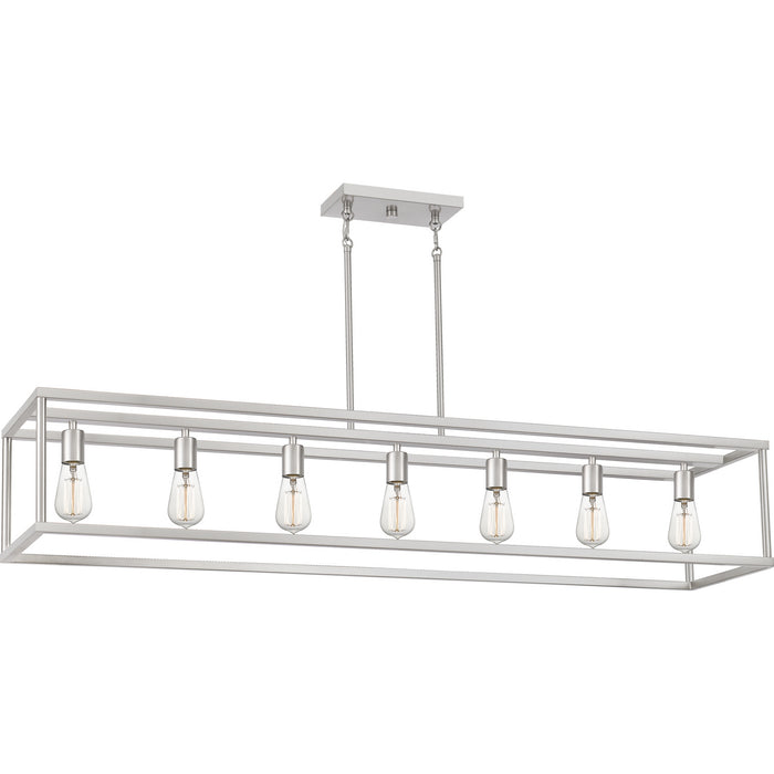 Quoizel NHR752BN Seven Light Island Chandelier, Brushed Nickel