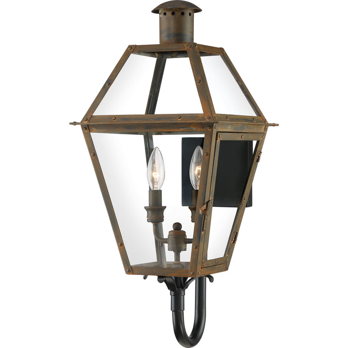 Quoizel RO8311IZ Two Light Outdoor Wall Lantern, Industrial Bronze