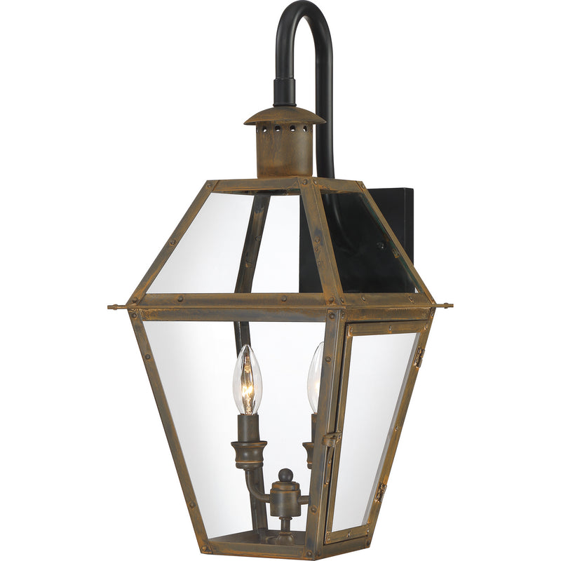 Quoizel RO8411IZ Two Light Outdoor Wall Lantern, Industrial Bronze