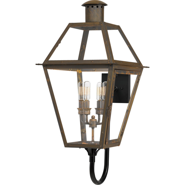 Quoizel RO8414IZ Four Light Outdoor Wall Lantern, Industrial Bronze
