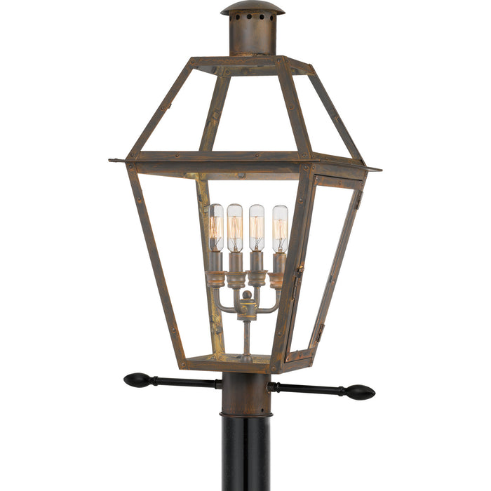 Quoizel RO9014IZ Four Light Outdoor Post Mount, Industrial Bronze