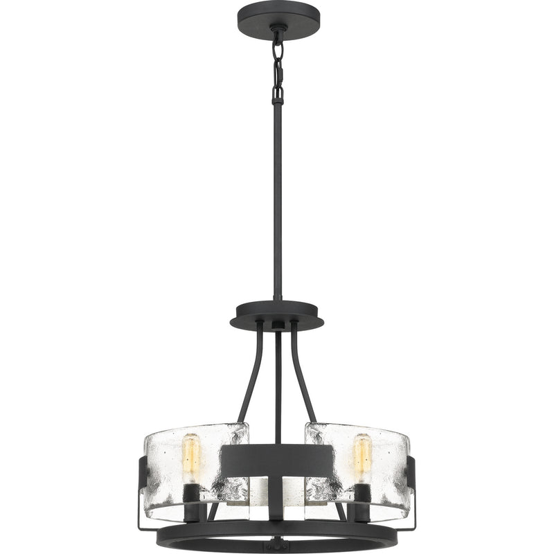 Quoizel STM1716BA Four Light Semi-Flush Mount, Royal Ebony