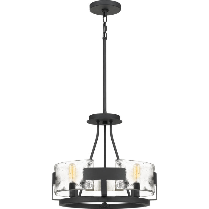 Quoizel STM1716BA Four Light Semi-Flush Mount, Royal Ebony