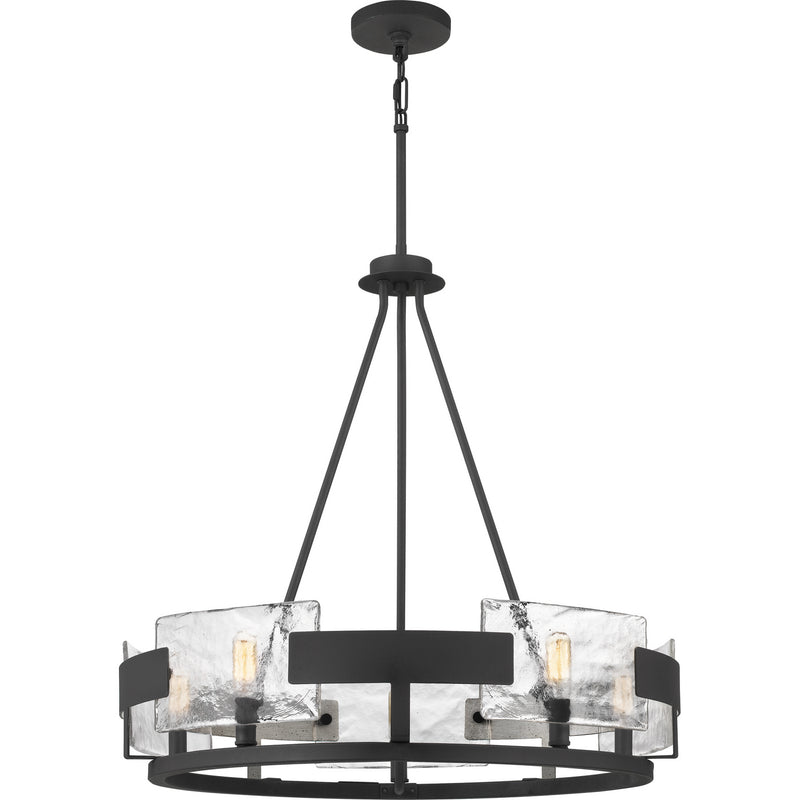 Quoizel STM5005BA Five Light Chandelier, Royal Ebony