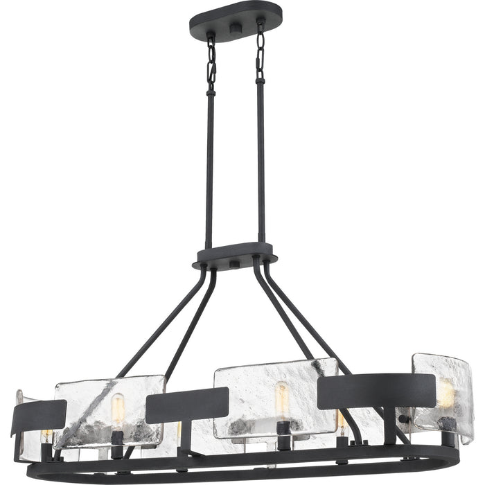 Quoizel STM638BA Six Light Island Chandelier, Royal Ebony