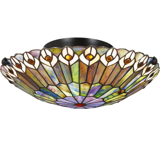 Quoizel TF1716VB Two Light Flush Mount, Vintage Bronze