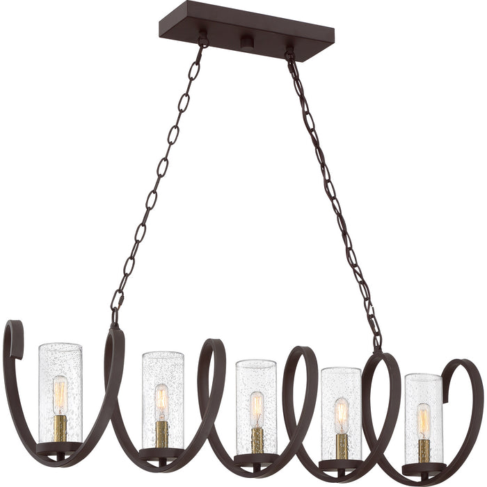 Quoizel TMT540WT Five Light Island Chandelier, Western Bronze