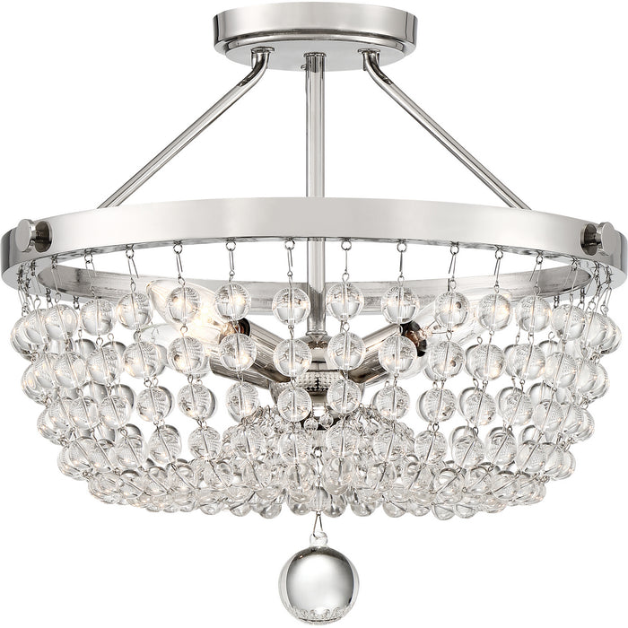 Quoizel TRA1716PK Four Light Semi-Flush Mount, Polished Nickel