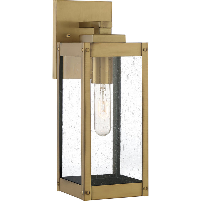 Quoizel WVR8405A One Light Outdoor Wall Lantern, Antique Brass