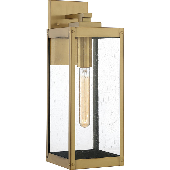 Quoizel WVR8406A One Light Outdoor Wall Lantern, Antique Brass