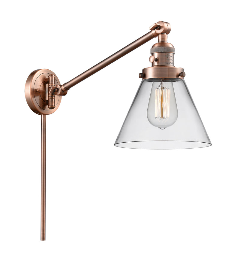 Innovations 237-AC-G42 One Light Swing Arm Lamp, Antique Copper